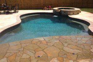 Gunite Pool With Beach Entry & Spill Over Spa